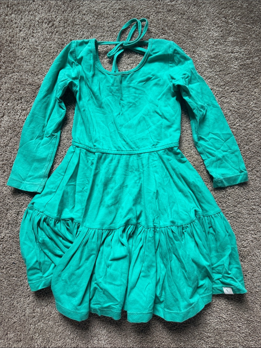 Well Dressed Wolf - Omi Jo - Teal Long-Sleeve Tiered Dress